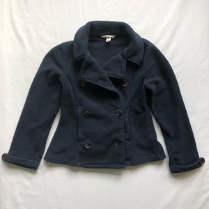 Lands End Fleece Pea Coat-Size 7-8 (Big Girl)